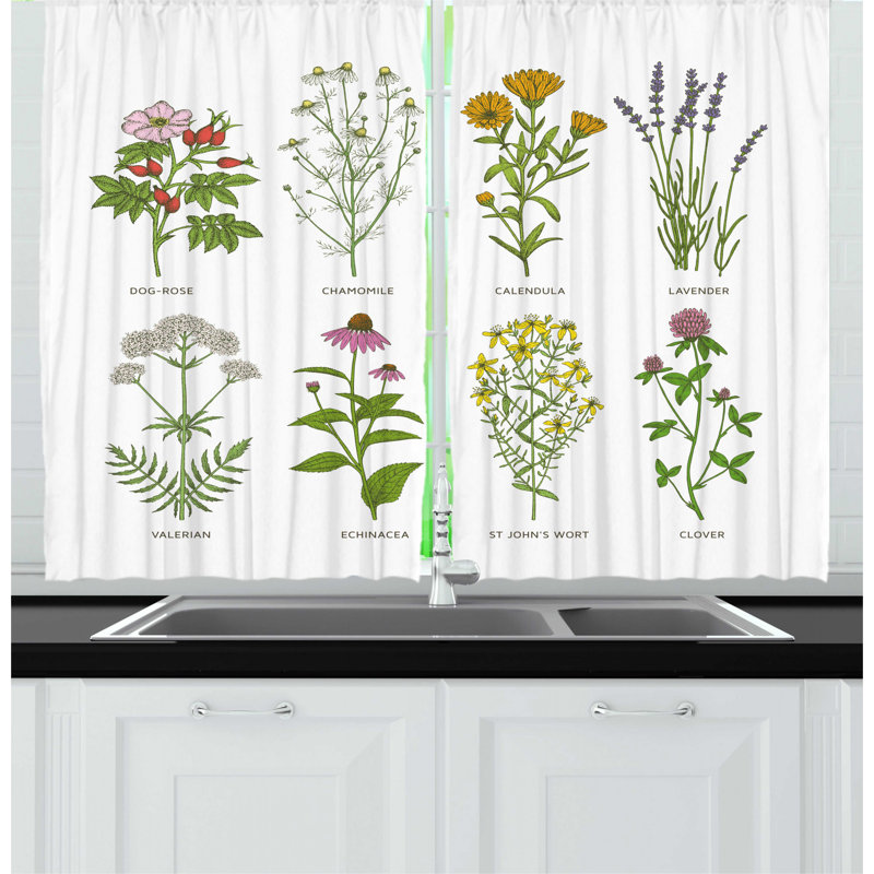 East Urban Home Herb Kitchen Curtain Wayfair